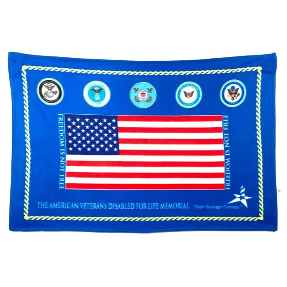 American Flag, Veterans Disabled for Life Memorial, Fleece, Throw Blanket,  USA - Picture 6 of 15